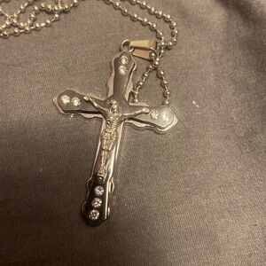 For men or women, stainless steel vintage cross pendant necklaces